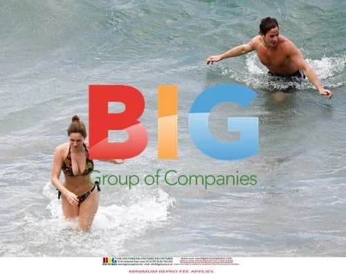 Kelly Brook and Danny Cipriani at the Caribbean beach