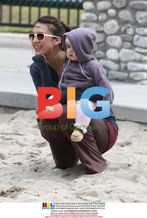 Jessica Alba and baby Honor at water park