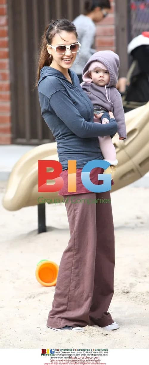 Jessica Alba at Water Park with Baby