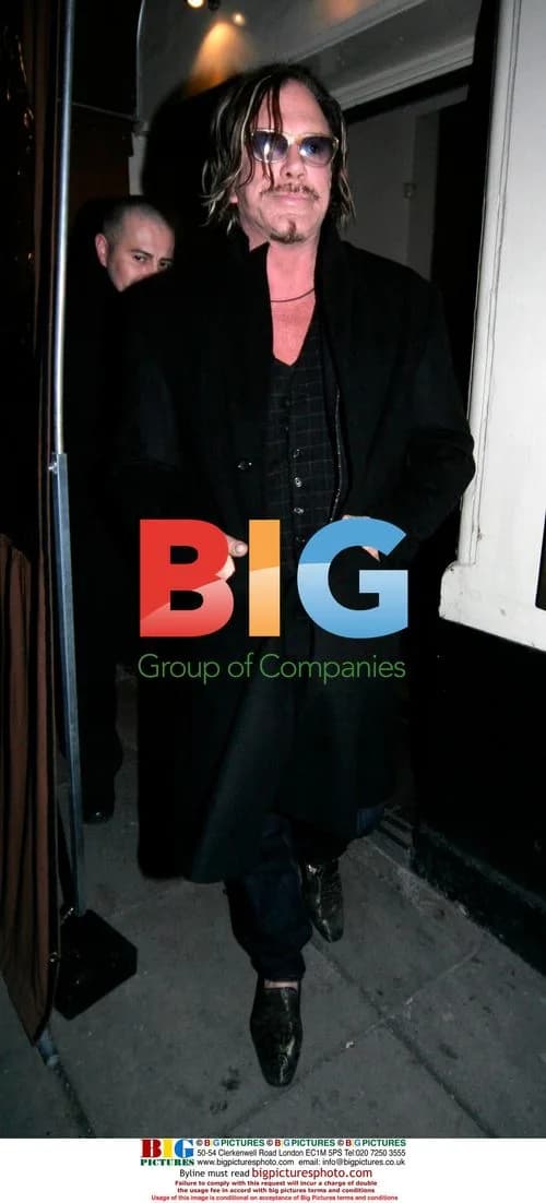 Mickey Rourke leaving the Wellington Club