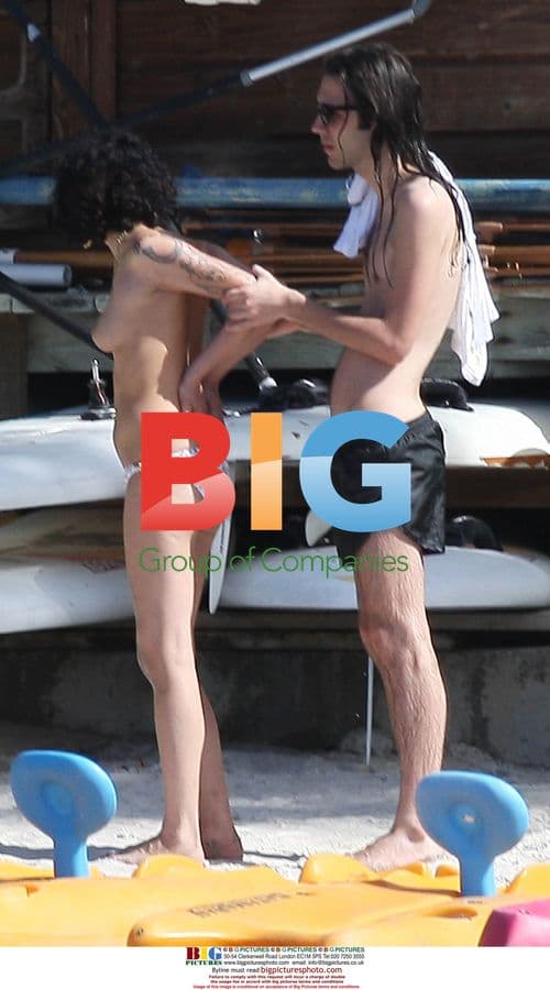 Amy Winehouse and Blake Wood on Caribbean Beach