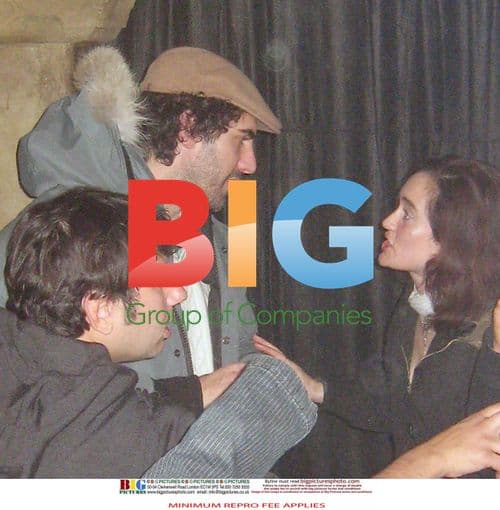 Sacha Baron Cohen hugging mystery girl