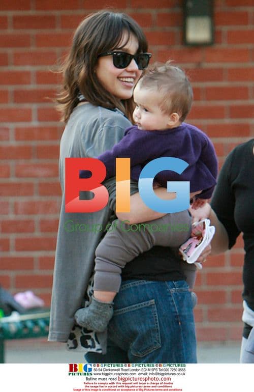 Jessica Alba at the park with daughter