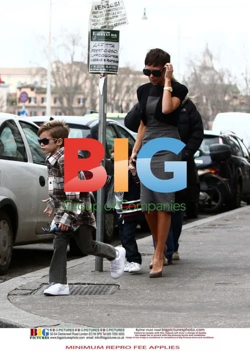 Victoria Beckham at Colosseum with Kids