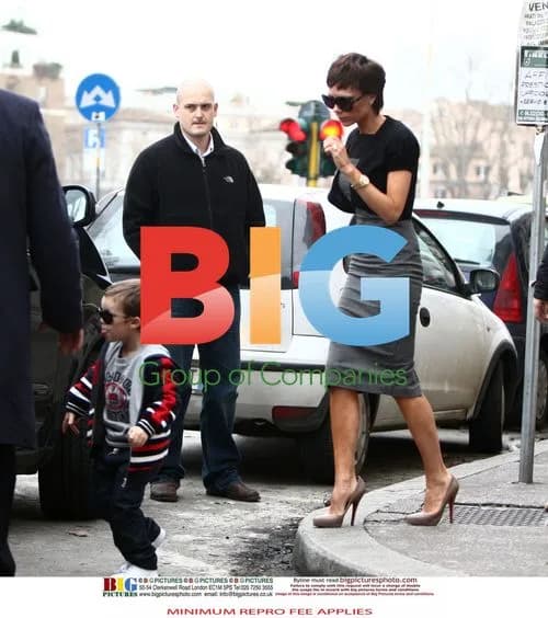 Victoria Beckham at Colosseum with Kids