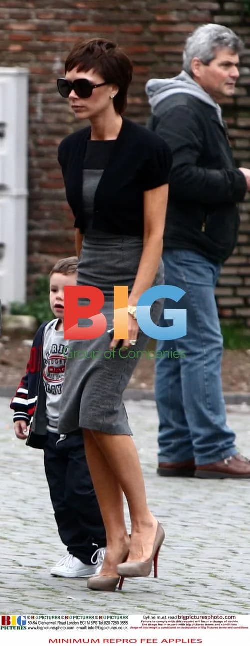 Victoria Beckham at Colosseum with Kids