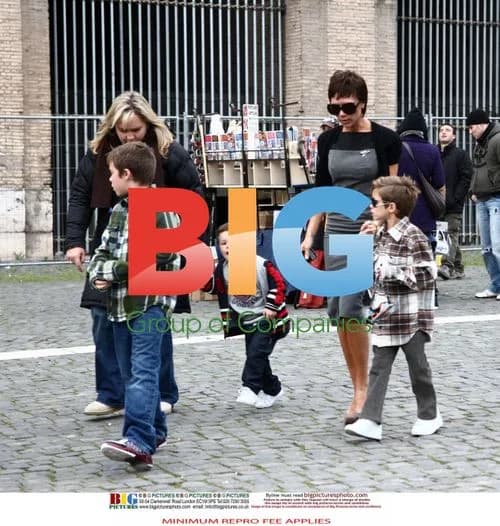 Victoria Beckham at Colosseum with Kids