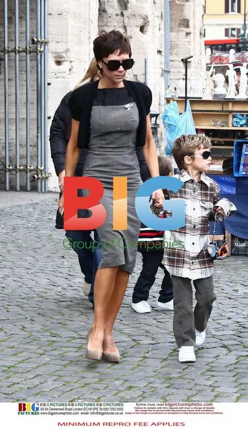 Victoria Beckham Visits Colosseum with Children