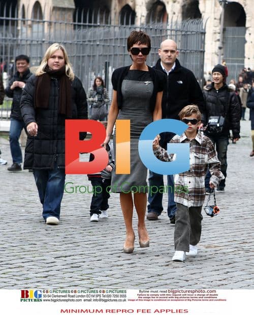 Victoria Beckham at Colosseum with family