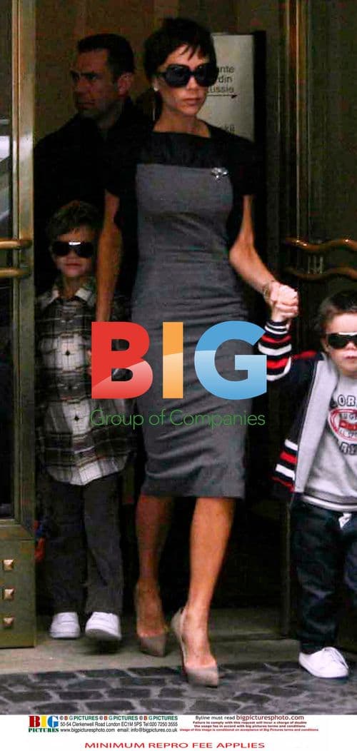 Victoria Beckham with sons in Rome