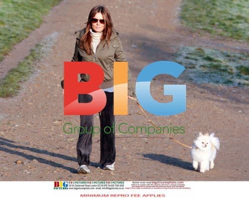 Geri Halliwell Spotted Walking Dog