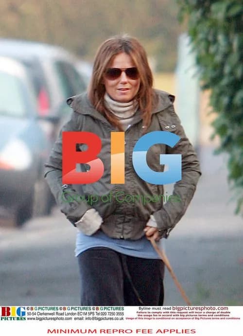 Geri Halliwell walking her dog