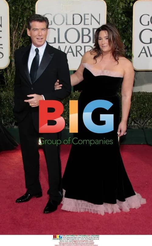 Pierce Brosnan and wife Keely at Golden Globes
