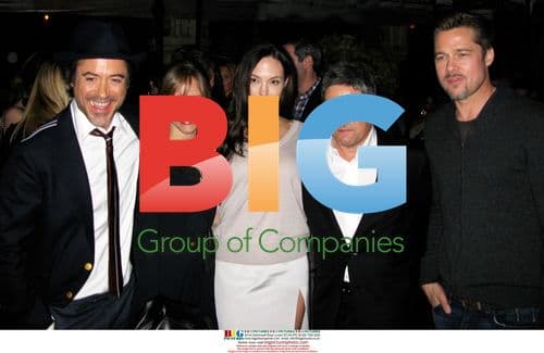 Robert Downey Jr., Angelina Jolie, and Brad Pitt at Paramount Pre Golden Globe Party