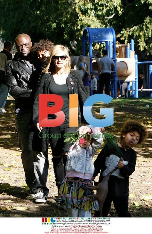 Heidi Klum and Seal with Kids in Park