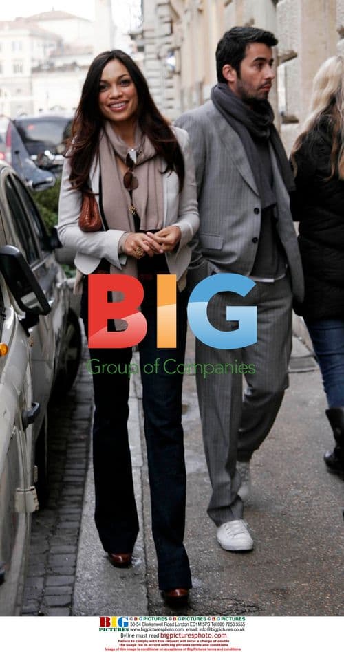 Rosario Dawson and Mathieu Schreyer sightseeing in Rome