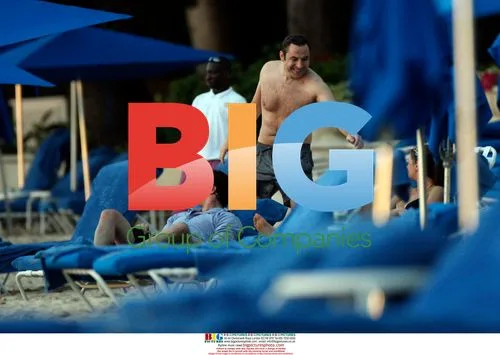 David Walliams on Barbados beach