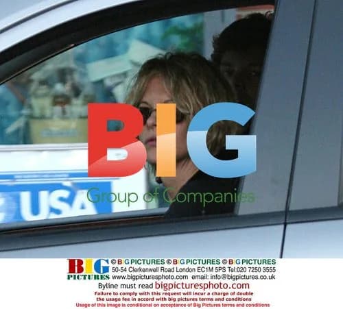 Meg Ryan and son drive in Santa Monica