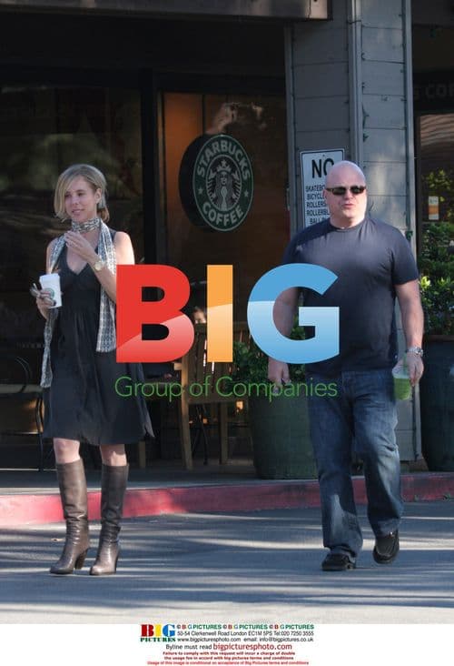 Michael Chiklis & wife leaving Starbucks