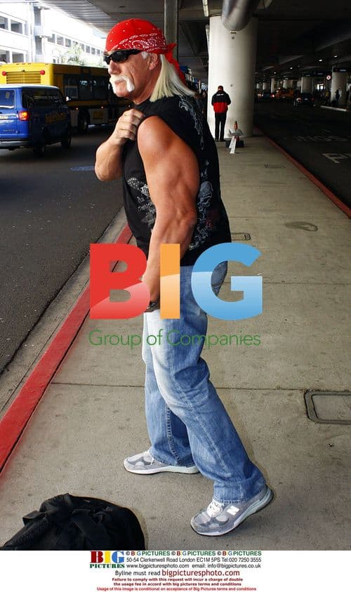 Hulk Hogan Flexes at LAX