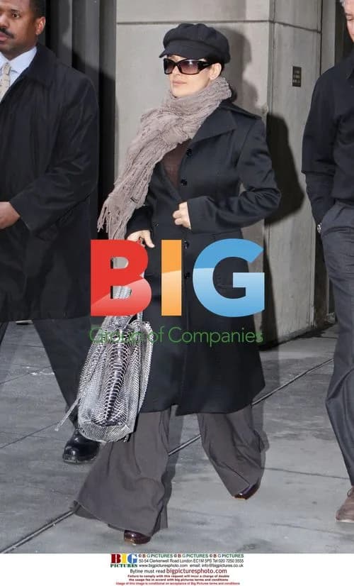 Salma Hayek leaves CBS office in Manhattan