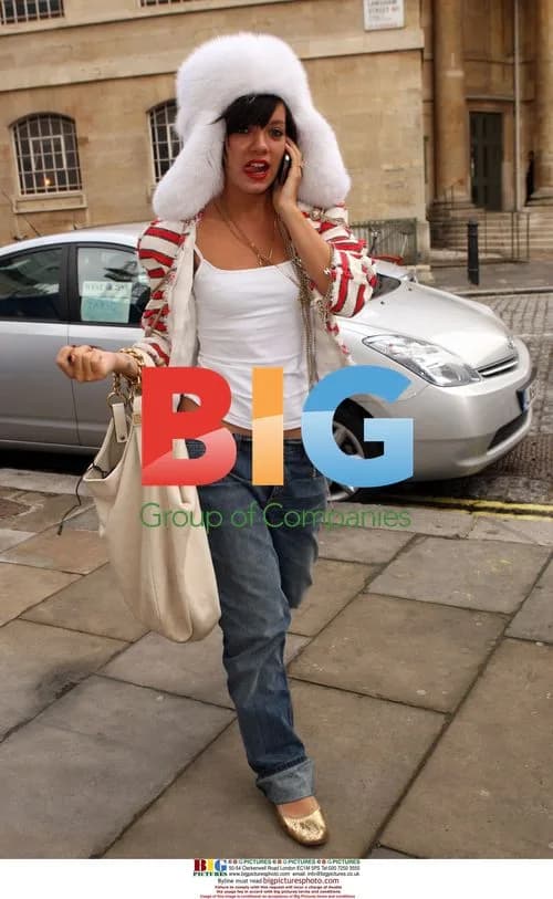 Lily Allen leaving Radio 2 broadcast house