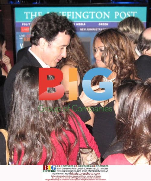 John Cusack and Tracey Edmonds at Huffington Post Event