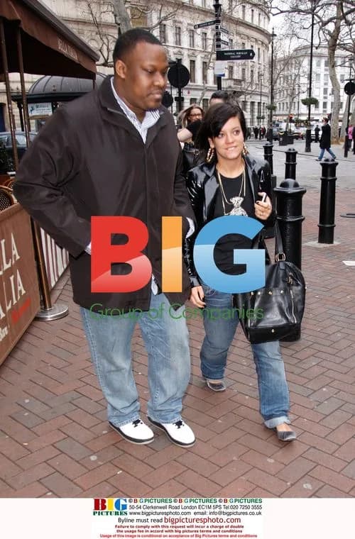 Lily Allen leaving home for Radio 1, London