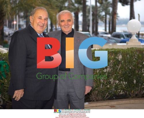 Carlo Bergonzi and Charles Aznavour at Midem Music Fair