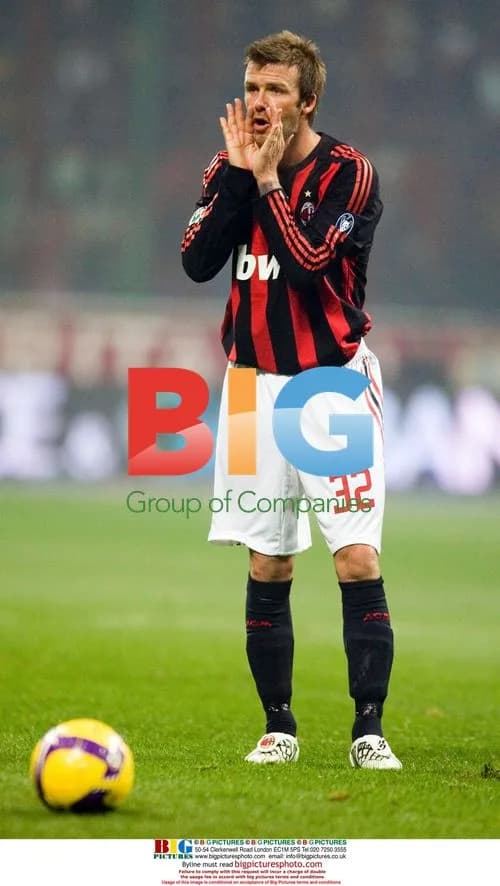 David Beckham at AC Milan v Fiorentina Serie A game