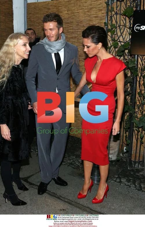 Beckham & wife Victoria at Fendi party