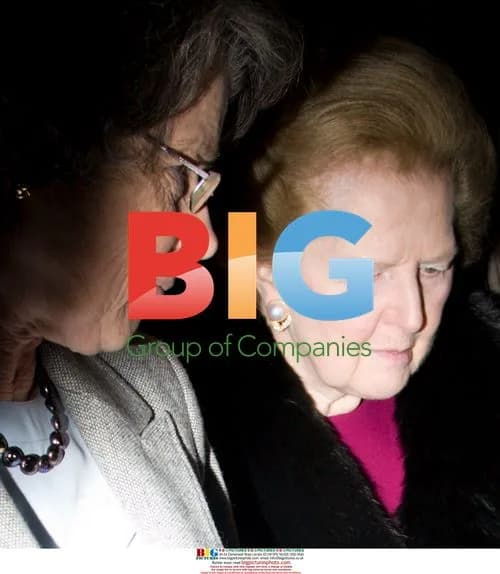 Frail Baroness Thatcher leaves London restaurant