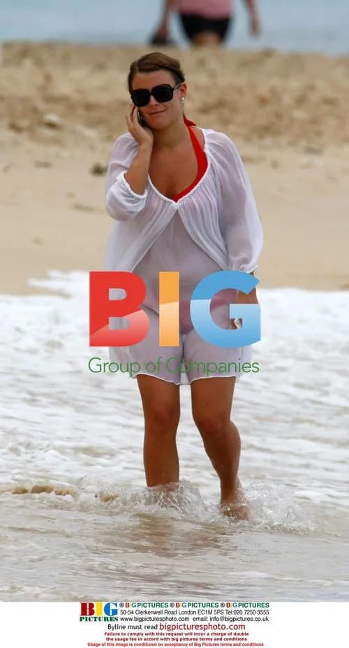 Coleen Rooney on Caribbean Beach