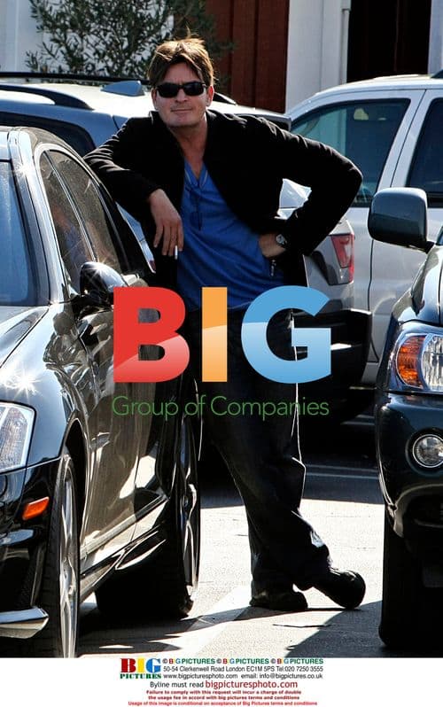 Charlie Sheen and family out in Brentwood