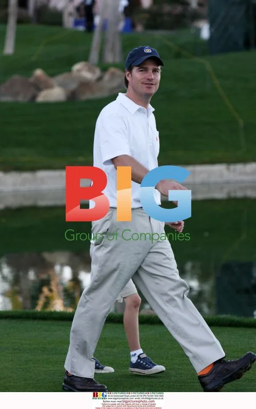 Chris O'Donnell and son at Bob Hope Classic