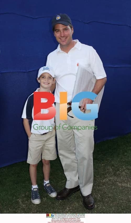 Chris O'Donnell with Son Chip at Golf Tournament