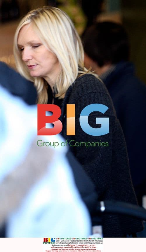 Radio 1 DJ Jo Wiley with baby in London