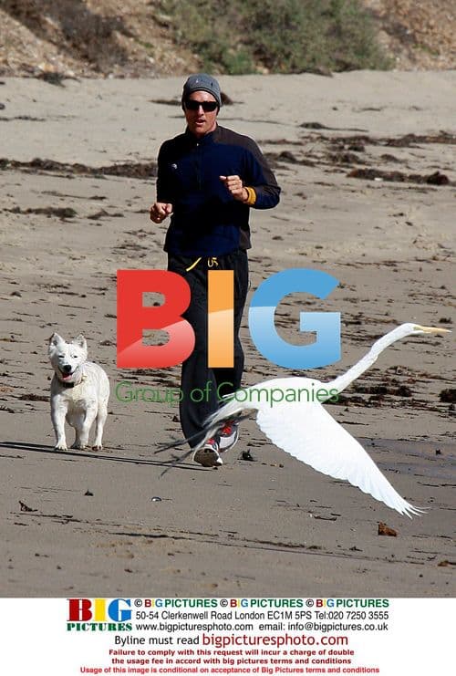 Matthew McConaughey jogging with dog