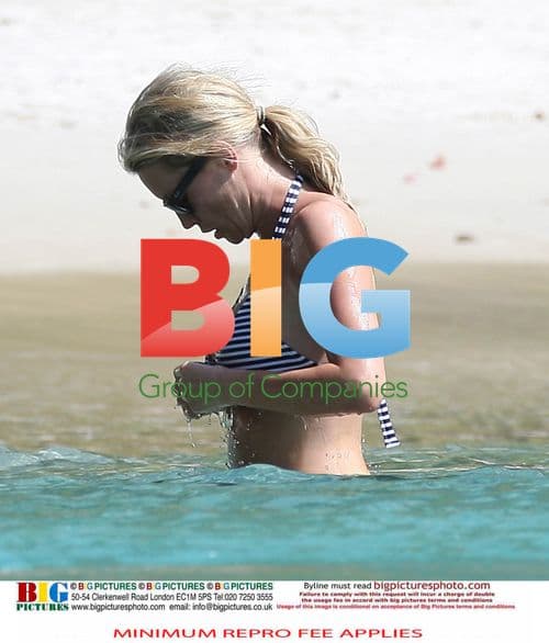 Denise Van Outen and Boyfriend Relax on Caribbean Vacation