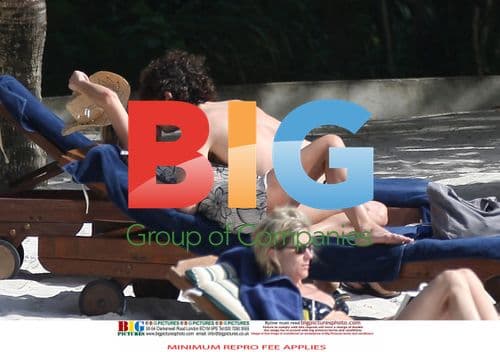 Denise Van Outen and Boyfriend Relaxing on Caribbean Vacation