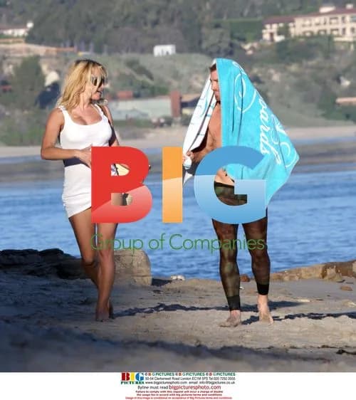 Pamela Anderson at the Beach in Malibu