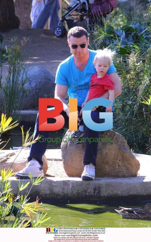 Liev Schreiber and son at Santa Monica Park