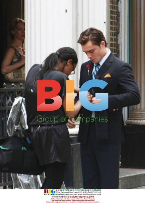 Ed Westwick on 'Gossip Girl' set
