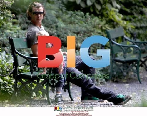 Gavin Rossdale and son Kingston at park