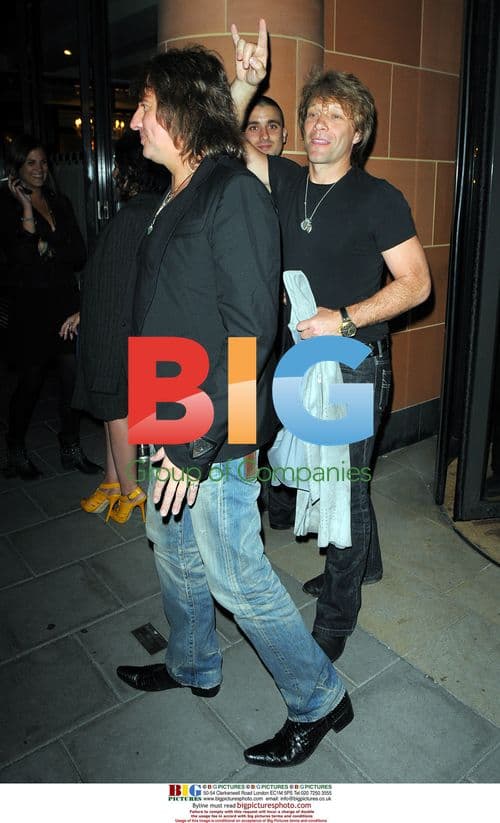 Jon Bon Jovi and Richie Sambora leaving Ciprianis