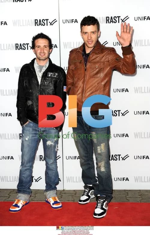 Trace Ayala and Justin Timberlake at William Rast party