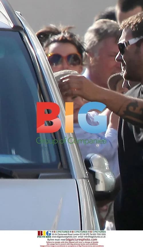 Britney Spears and kids arriving at Paris airport