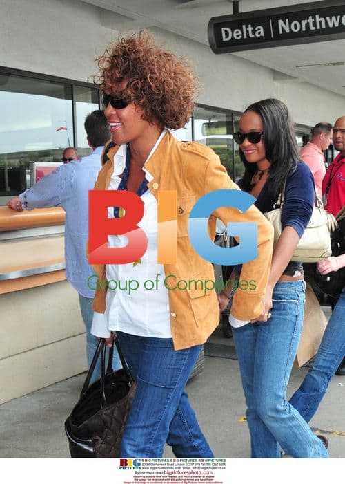Whitney Houston with Daughter at LAX