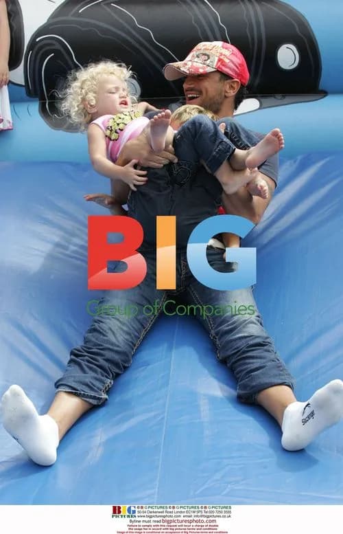 Peter Andre and kids at fair in Cowfold, UK