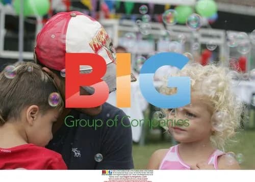 Peter Andre with kids at fair in Cowfold